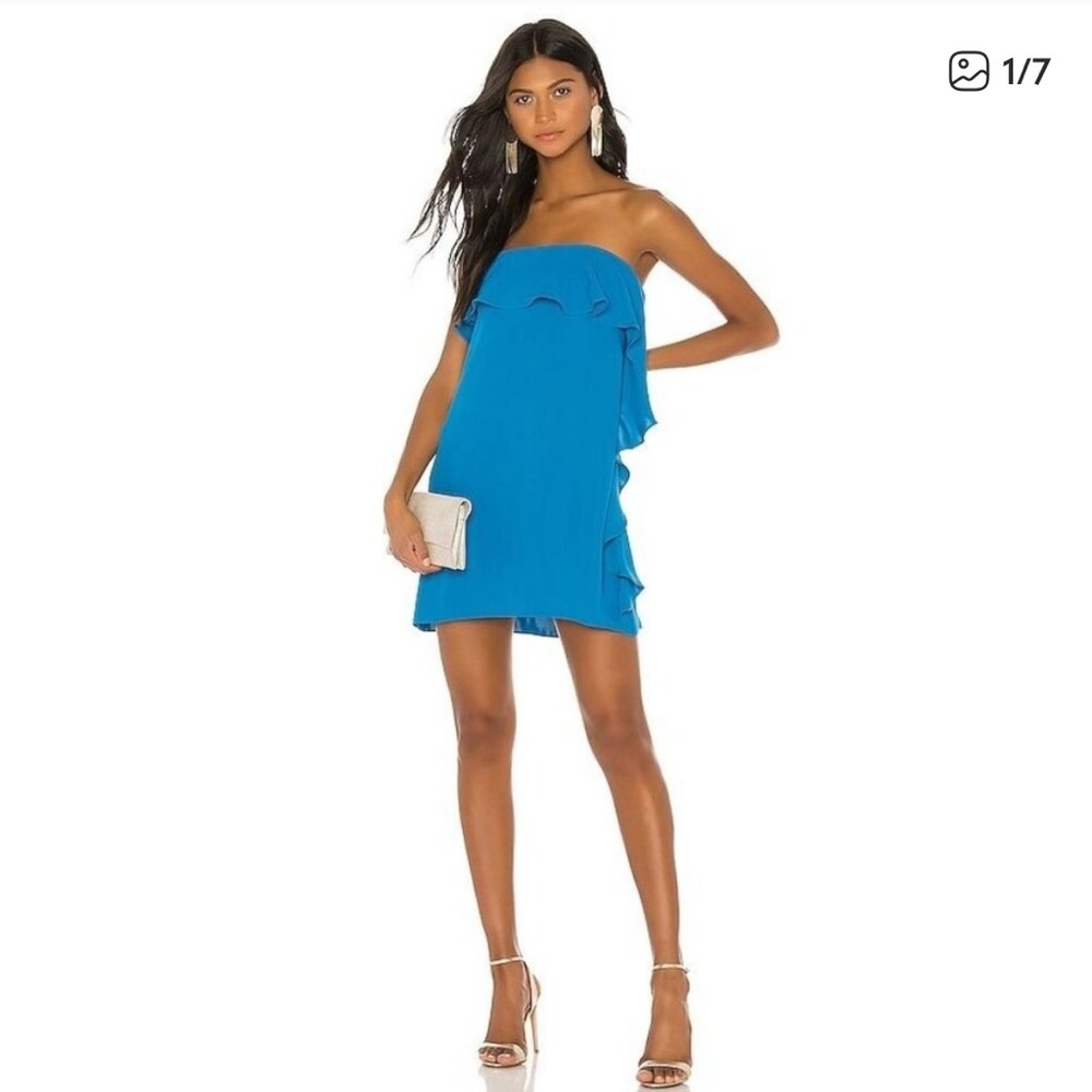 Amanda Uprichard Vibrant Blue Strapless Dress